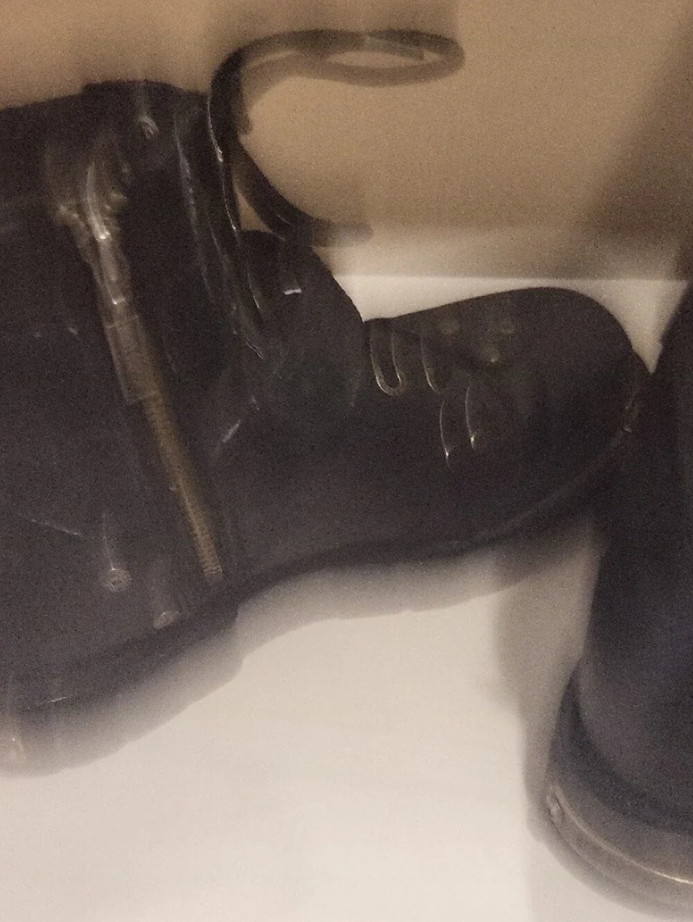 Harley-Davidson Black Leather Motorcycle Boots with Metal Toe Trim
